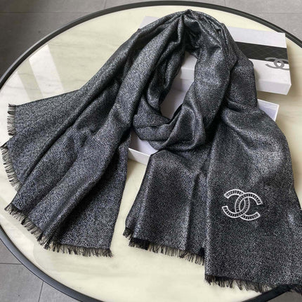 SCARF 210 CM IN BLACK CASHMERE  402208