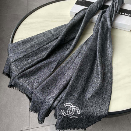 SCARF 210 CM IN BLACK CASHMERE  402208