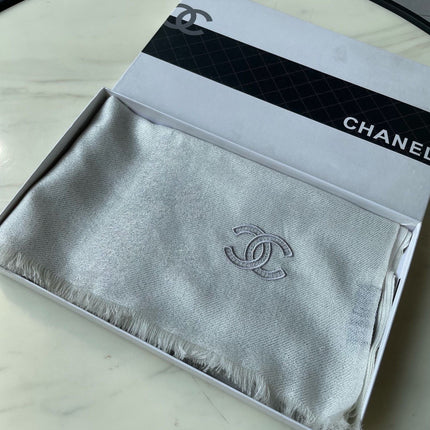 SCARF 210 CM IN IVORY WHITE CASHMERE  402210