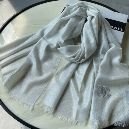 SCARF 210 CM IN IVORY WHITE CASHMERE  402210