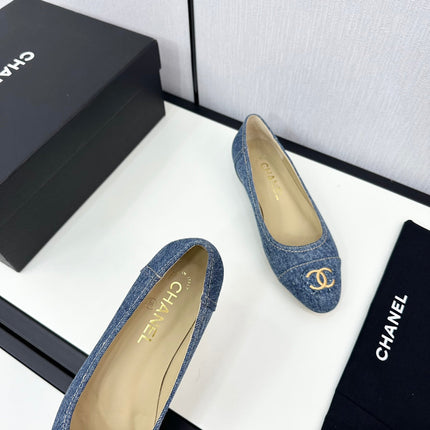 cc ballet flat blue denim 166815