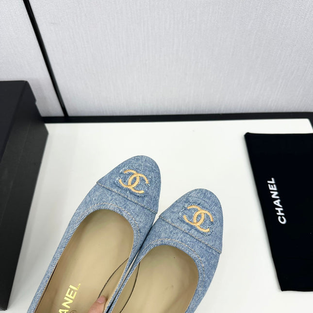 cc ballet flat light blue denim 166814