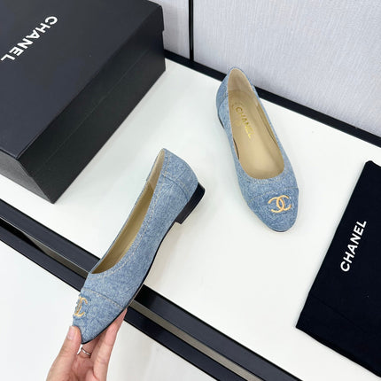 cc ballet flat light blue denim 166814
