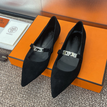 KIARA FLAT PUMP IN BLACK SUEDE