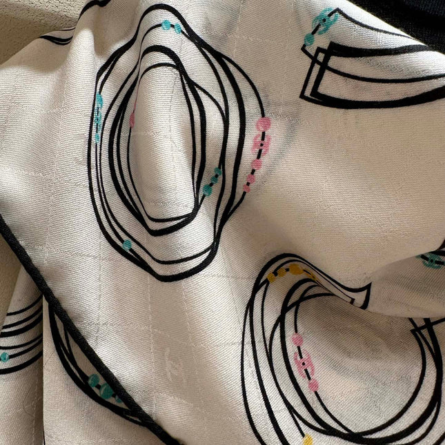 SQUARE SCARF 140 CM IN WHITE MONOGRAM SILK 403989