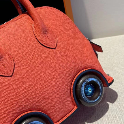 MINI BODIE ON WHEELS 20 IN RED ORANGE EPSOM LEATHER