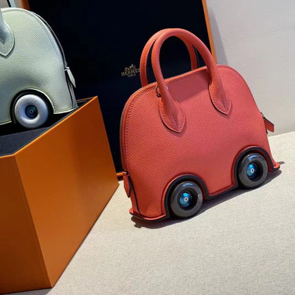 MINI BODIE ON WHEELS 20 IN RED ORANGE EPSOM LEATHER