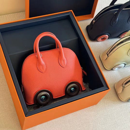 MINI BODIE ON WHEELS 20 IN RED ORANGE EPSOM LEATHER