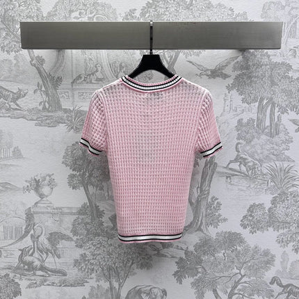 CHANEL CREW NECK SHORT-SLEEVE KNIT TOP 263649