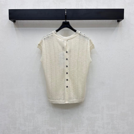 CHANEL SHORT SLEEVE CREW NECK KNIT TOP 273771