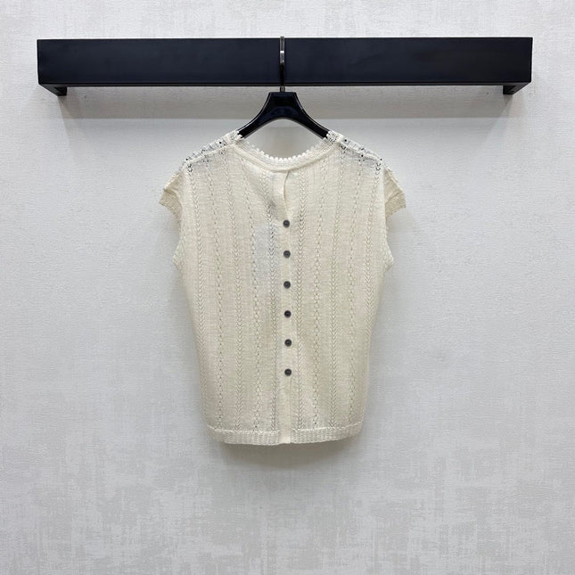 CHANEL SHORT SLEEVE CREW NECK KNIT TOP 273771