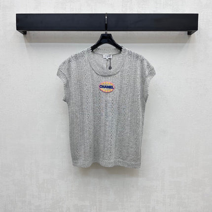 CHANEL SHORT SLEEVE CREW NECK KNIT TOP 273770