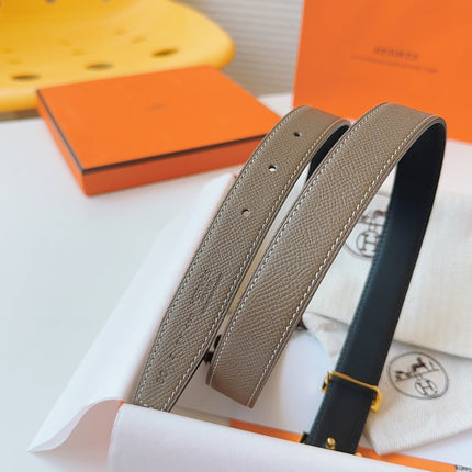 MINI H BELT BUCKLE & REVERSIBLE CAMEL BROWN LEATHER STRAP 24 MM GOLD HARDWARE