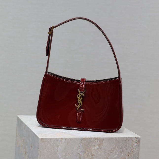 YSL SHOULDER BAG 25 IN RED CALFSKIN GOLD HARDWARE