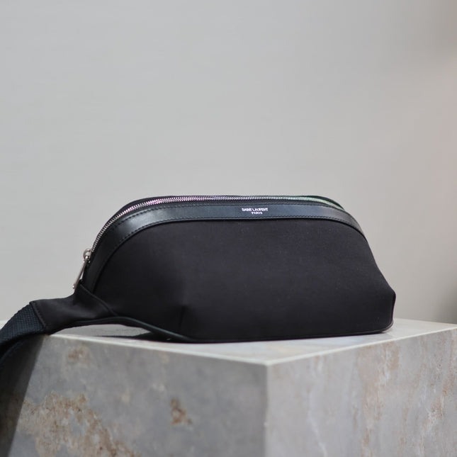 YSL 25S CLASSIC CROSSBODY BAG 26 IN BLACK CANVAS SILVER HARDWRE