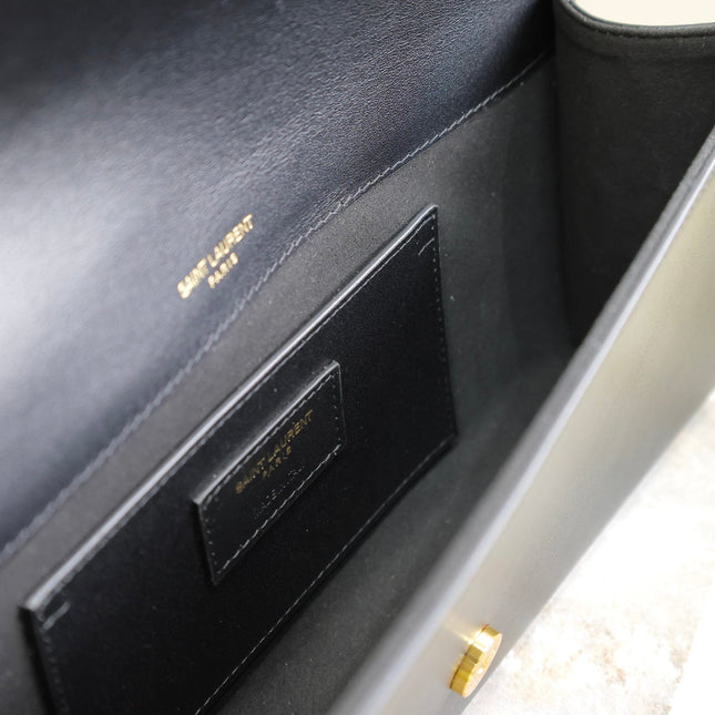 CLASSIC KATE CLUTCH 27 IN BLACK LAMBSKIN GOLD HARDWARE