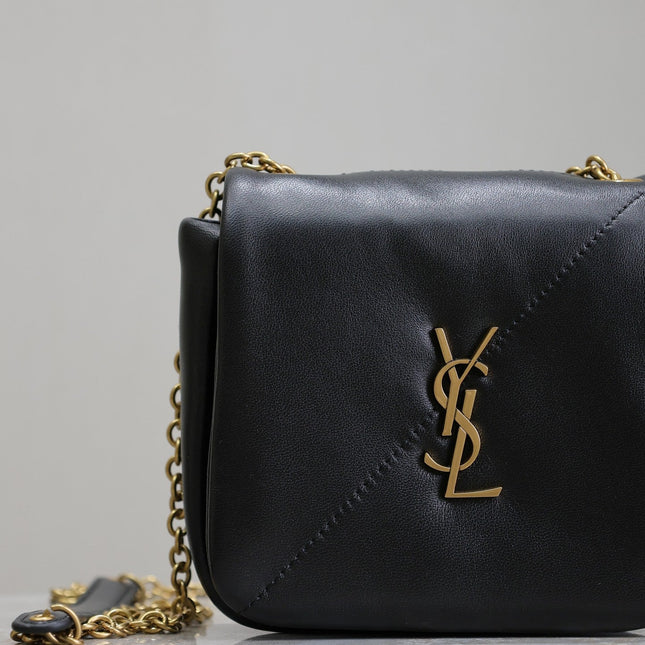 YSL 25S JAMIE CUBE 16 IN BLACK CALFSKIN