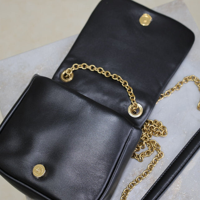 YSL 25S JAMIE CUBE 16 IN BLACK CALFSKIN