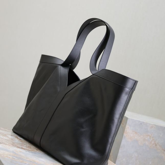TOTE BAG 50 IN BLACK CALFSKIN