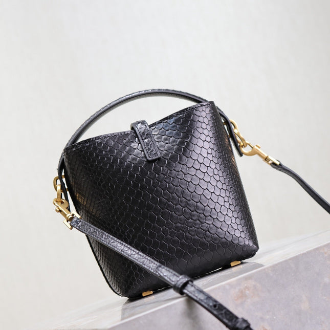 LE 37 MINI BAG 15 IN BLACK SNAKE PATTERN CALFSKIN