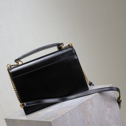 YSL 25S SUNSET MM 25 IN BLACK CALFSKIN GOLD HARDWRE