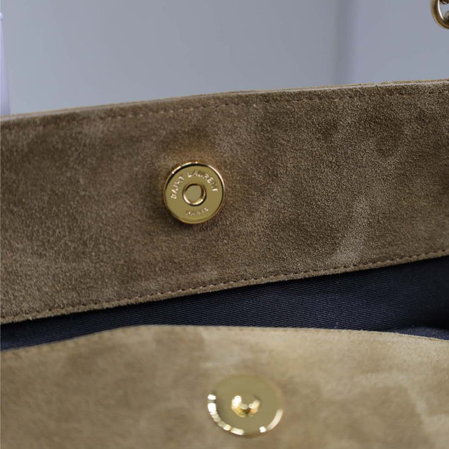 YSL NIKI TOTE BAG 34 IN CAMEL BROWN SUEDE GOLD HARDWARE