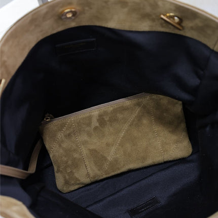 JAMIE MEDIUM POCHON 27 IN DULL BROWN SUEDE COPPER HARDWARE