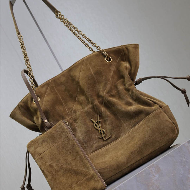 JAMIE MEDIUM POCHON 27 IN DULL BROWN SUEDE COPPER HARDWARE