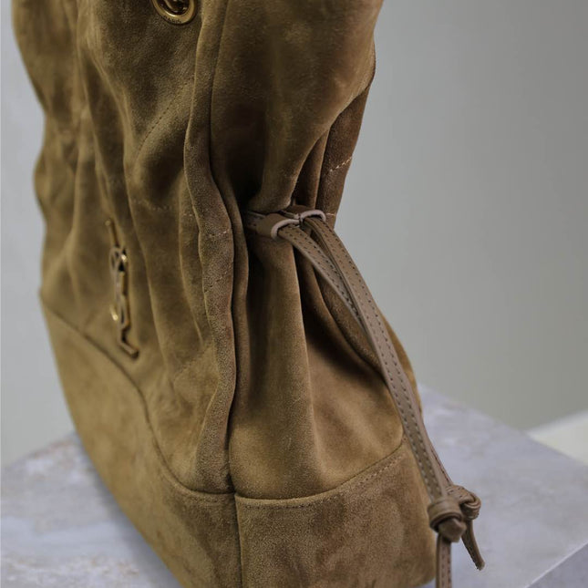 JAMIE MEDIUM POCHON 27 IN DULL BROWN SUEDE COPPER HARDWARE