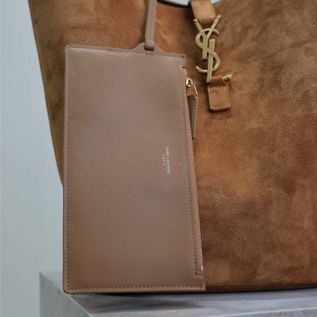 LE 5 À 7 LARGE SUPPLE HOBO BAG 31 IN BRONZE BROWN SUEDE