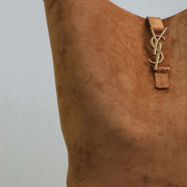 LE 5 À 7 LARGE SUPPLE HOBO BAG 31 IN BRONZE BROWN SUEDE