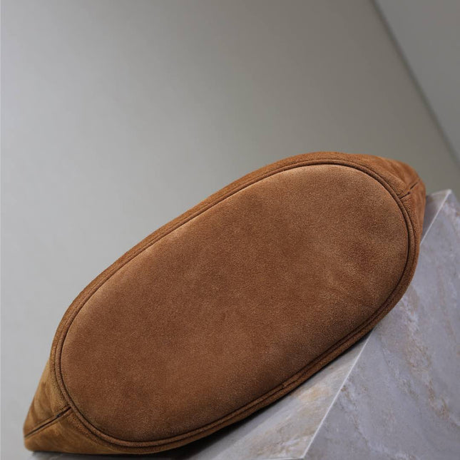 LE 5 À 7 LARGE SUPPLE HOBO BAG 31 IN BRONZE BROWN SUEDE