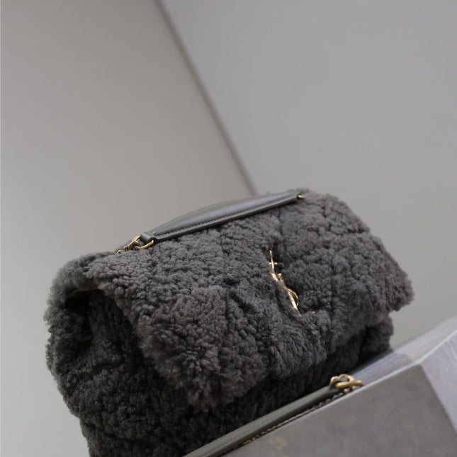 JAMIE BAG 25 IN DARK GRAY LAMB WOOL
