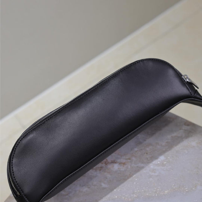 CLASSIC CROSSBODY BAG 25 IN BLACK LAMBSKIN SILVER LOGO