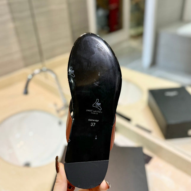 SL KOUROS THONG SANDALS BROWN CALFSKIN