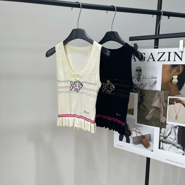 CHANEL SLEEVELESS KNIT TOP 273202