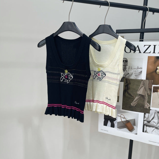 CHANEL SLEEVELESS KNIT TOP 273202