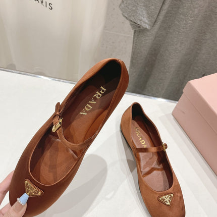 PRA SATIN BALLERINAS BROWN