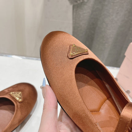 PRA SATIN BALLERINAS BROWN