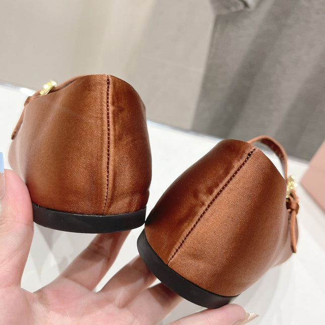 PRA SATIN BALLERINAS BROWN