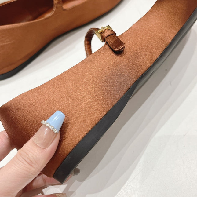 PRA SATIN BALLERINAS BROWN