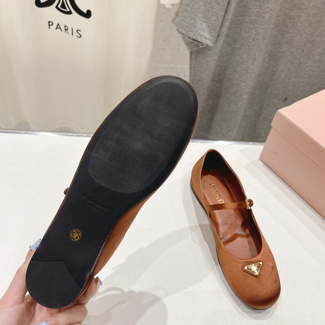 PRA SATIN BALLERINAS BROWN
