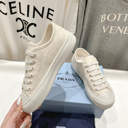 PRA PRINTED COTTON SNEAKERS WHITE CANVAS