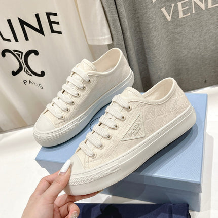 PRA PRINTED COTTON SNEAKERS WHITE CANVAS