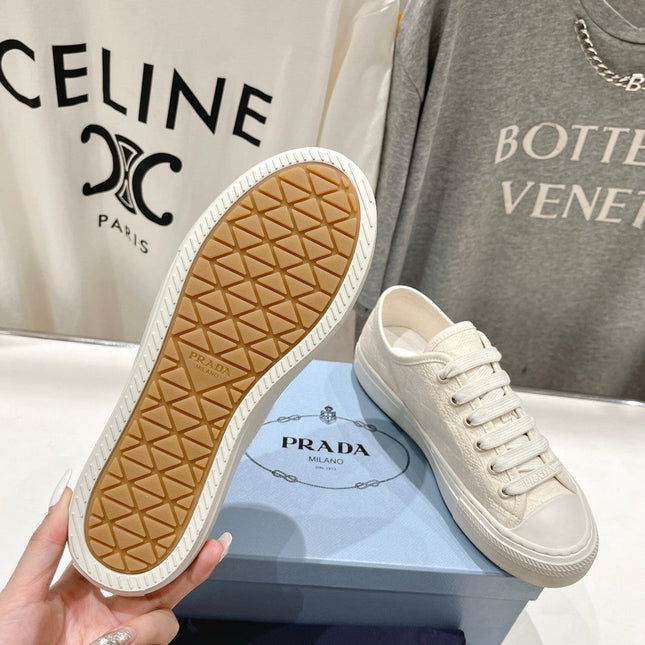 PRA PRINTED COTTON SNEAKERS WHITE CANVAS