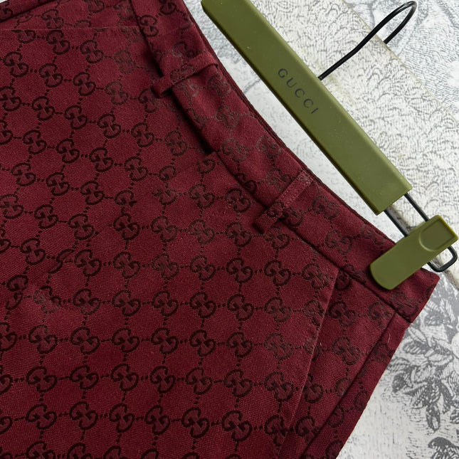Gucci High Waist Short Red Jacquard Fabric