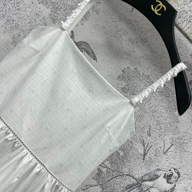 CC 25 Suspender Dress Ivory Cotton