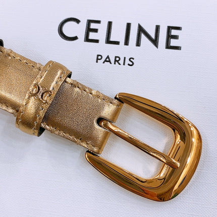 CELINE 25S BELT 25MM WITH ARC DE TRIOMPHE BUCKLE IN GOLD 571497