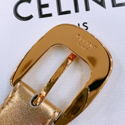 CELINE 25S BELT 25MM WITH ARC DE TRIOMPHE BUCKLE IN GOLD 571497
