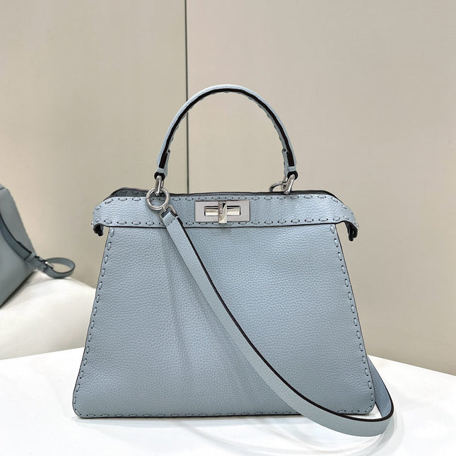 PEEKABOO ISEEU 33 IN BABY BLUE GRAINED CALFSKIN SILVER HARDWARE